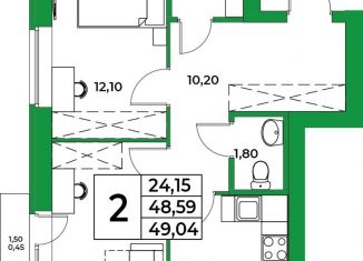 Продам 2-ком. квартиру, 49 м2, Республика Башкортостан