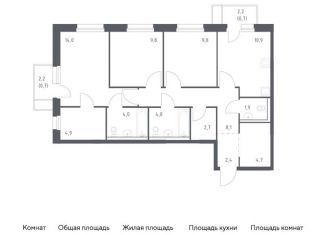 Продам трехкомнатную квартиру, 78.6 м2, Владивосток, улица Сабанеева, 1.1