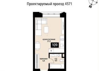 Продам 1-комнатную квартиру, 30.3 м2, Москва, метро Шелепиха