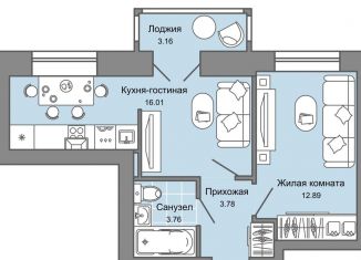Продам двухкомнатную квартиру, 37 м2, Ульяновск, Заволжский район