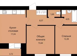 Продается двухкомнатная квартира, 61.1 м2, Саранск, улица Филатова, 11