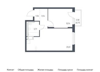 Продам 1-комнатную квартиру, 41 м2, Ленинградская область