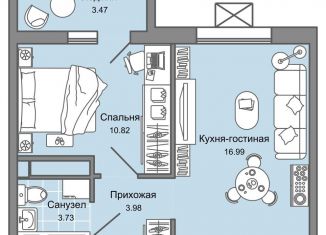 2-комнатная квартира на продажу, 37 м2, Ульяновск, улица Генерала Кашубы, 4