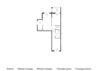 Продажа двухкомнатной квартиры, 58.5 м2, деревня Новосаратовка