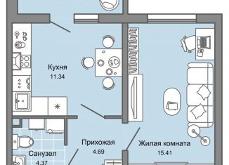 Продается 1-ком. квартира, 38 м2, Ульяновск, жилой комплекс Ультраград, 2, ЖК Ультраград