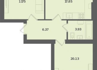 Продается двухкомнатная квартира, 63.3 м2, Калининградская область