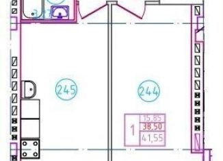 1-комнатная квартира на продажу, 41.6 м2, Шахты, переулок Бродского, 10