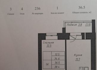Однокомнатная квартира на продажу, 36.5 м2, Барнаул, Индустриальный район, Павловский тракт, 196к2
