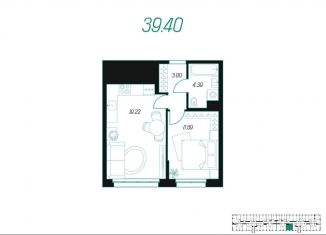 Продам 1-комнатную квартиру, 39.4 м2, Тула, Привокзальный территориальный округ