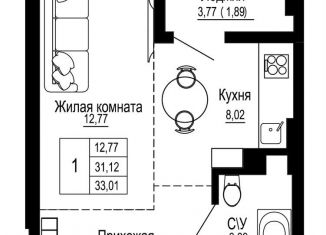 Продается однокомнатная квартира, 32.9 м2, Ростовская область, Привокзальная улица, 3В