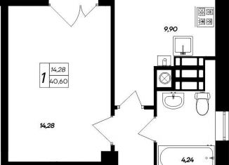 Продажа 1-ком. квартиры, 40.6 м2, Крым