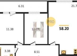 Продается 2-ком. квартира, 58.2 м2, Новосибирск, метро Площадь Гарина-Михайловского, улица Романтиков, 26