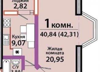 Однокомнатная квартира в аренду, 43.6 м2, Краснодар, Красная улица, 176