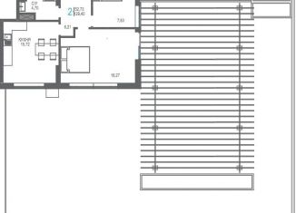 Продажа двухкомнатной квартиры, 129.4 м2, поселок Семидворье