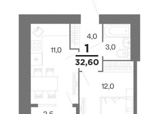 Продам однокомнатную квартиру, 31.3 м2, Рязань