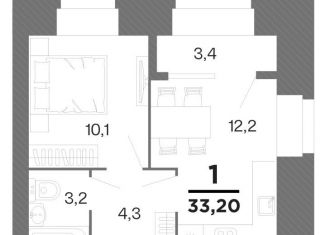 Продажа 1-комнатной квартиры, 31.5 м2, Рязань