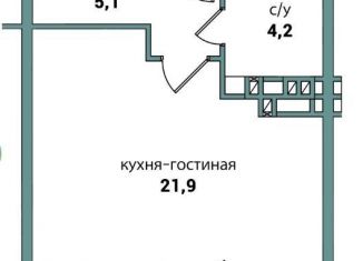 Продажа квартиры студии, 34.4 м2, Самара, метро Гагаринская, 4-й проезд, 67