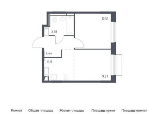 Продам однокомнатную квартиру, 34.4 м2, поселение Кокошкино, жилой комплекс Новое Внуково, к21