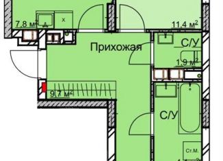 Продаю двухкомнатную квартиру, 59.6 м2, Нижний Новгород, метро Двигатель Революции