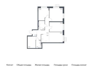 Продам 3-комнатную квартиру, 85.7 м2, поселение Рязановское, жилой комплекс Алхимово, к12