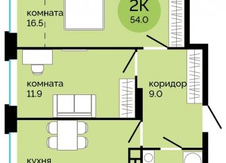 Продается двухкомнатная квартира, 54 м2, Пермский край, улица Яблочкова, 5к4