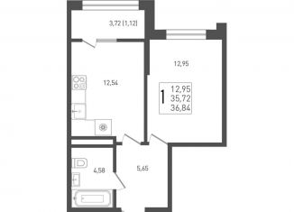 Продам 1-комнатную квартиру, 36.8 м2, Краснодар