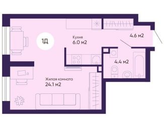 Продается квартира студия, 39.1 м2, Екатеринбург, метро Динамо