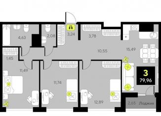 Продам 3-комнатную квартиру, 80 м2, Тюменская область