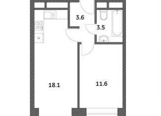 Продажа 1-комнатной квартиры, 36.8 м2, Москва