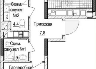 Продаю двухкомнатную квартиру, 61.6 м2, Татарстан