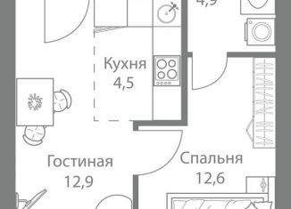 Продам 2-комнатную квартиру, 40.5 м2, Москва, станция Немчиновка