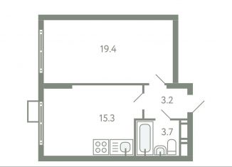 1-комнатная квартира на продажу, 41.6 м2, село Молоково, жилой комплекс Ново-Молоково, 13