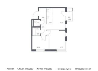 Продается 2-ком. квартира, 56.1 м2, Московская область, жилой комплекс Прибрежный Парк, 10.2
