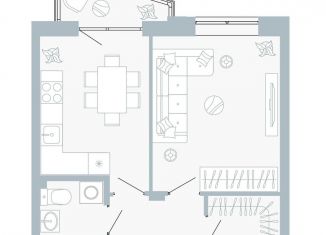 Продается 1-комнатная квартира, 39.2 м2, Пермь