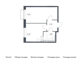 1-комнатная квартира на продажу, 38 м2, посёлок Мирный, жилой комплекс Томилино Парк, к6.3