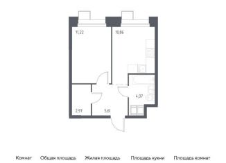 Продается 1-ком. квартира, 34.7 м2, поселение Мосрентген, многофункциональный комплекс Тропарево Парк, к2.3