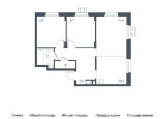 2-комнатная квартира на продажу, 62.7 м2, Московская область, жилой комплекс Люберцы 2020, к67