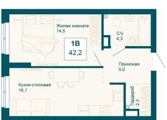 Продается 1-комнатная квартира, 42.2 м2, Екатеринбург, Чкаловский район, улица 8 Марта, 197