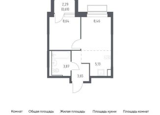 Продается однокомнатная квартира, 30.4 м2, Московская область