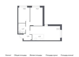 Продаю двухкомнатную квартиру, 63.2 м2, Московская область