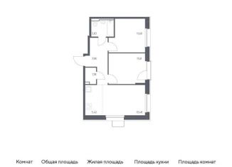 2-комнатная квартира на продажу, 55.7 м2, Москва, метро Зябликово, жилой комплекс Квартал Герцена, к2