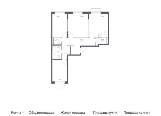Продам трехкомнатную квартиру, 83.6 м2, Москва, жилой комплекс Квартал Домашний, 2