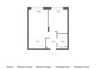 Продается 1-комнатная квартира, 41.7 м2, Балашиха