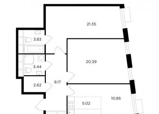 Продажа 2-комнатной квартиры, 76.7 м2, Москва, Электролитный проезд, 7, метро Нагатинская