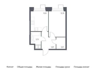 Продается однокомнатная квартира, 35.1 м2, поселение Мосрентген, многофункциональный комплекс Тропарево Парк, к2.3