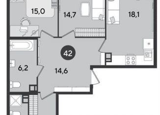 Продаю 3-комнатную квартиру, 92.7 м2, Краснодар