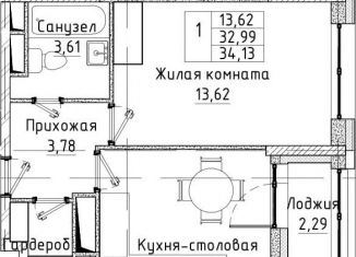 Продаю однокомнатную квартиру, 33.1 м2, Санкт-Петербург, Планерная улица, 91к1, метро Комендантский проспект