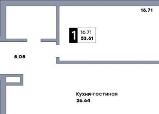 Продажа 1-ком. квартиры, 53.6 м2, Самара, метро Российская