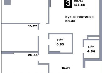 Продается трехкомнатная квартира, 123.7 м2, Самара, метро Российская