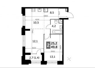 Продам двухкомнатную квартиру, 49.8 м2, Москва, Шелепихинская набережная, 40к3, СЗАО